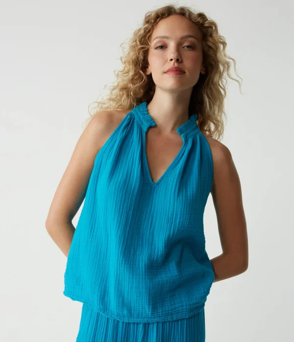 Michael Stars Viola Gauze Tank- Tops, Blouses & Shirts