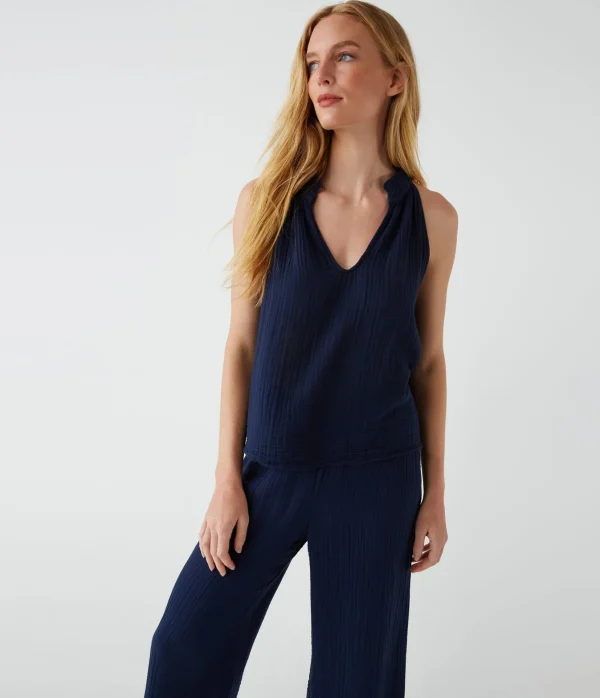 Michael Stars Viola Gauze Tank- Tops, Blouses & Shirts