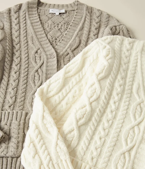 Michael Stars Walsh Cable Knit Cardigan- Sweaters & Cardigans