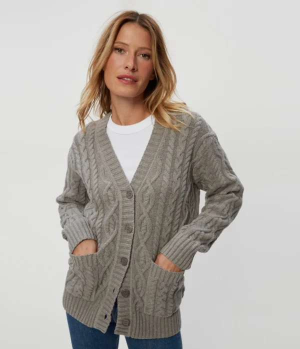Michael Stars Walsh Cable Knit Cardigan- Sweaters & Cardigans