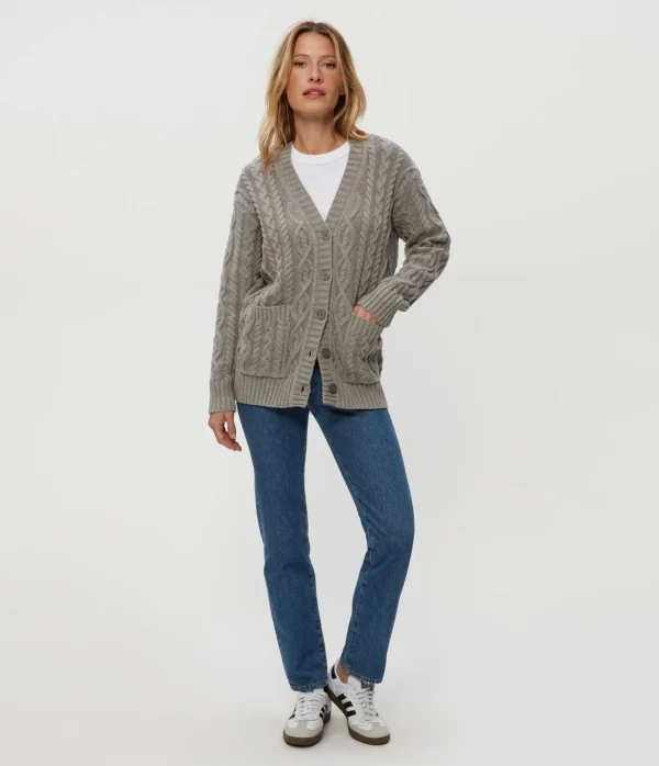 Michael Stars Walsh Cable Knit Cardigan- Sweaters & Cardigans