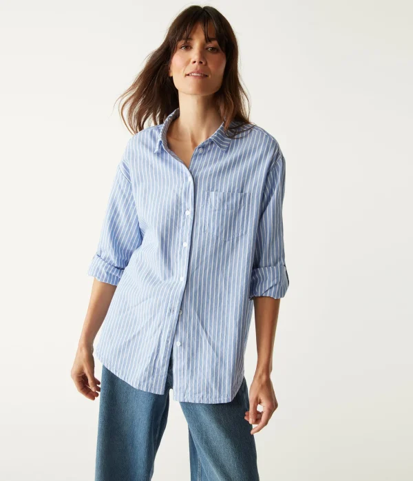 Michael Stars Wendy Oversized Striped Shirt- Tops, Blouses & Shirts