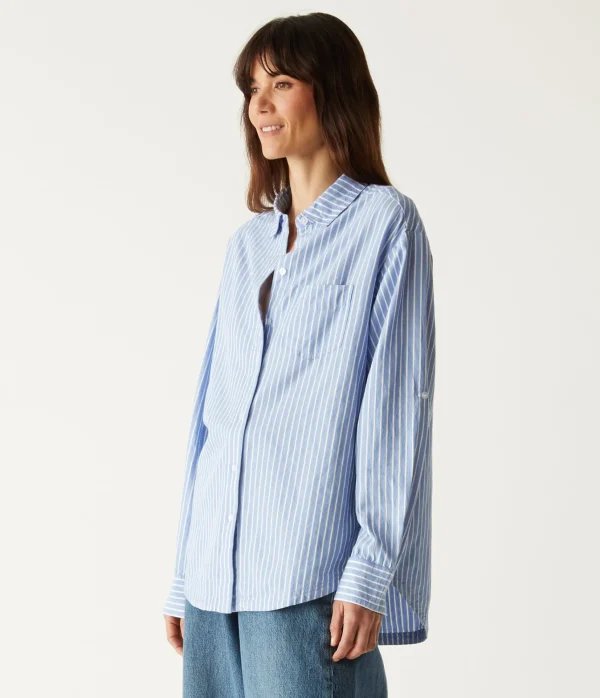 Michael Stars Wendy Oversized Striped Shirt- Tops, Blouses & Shirts