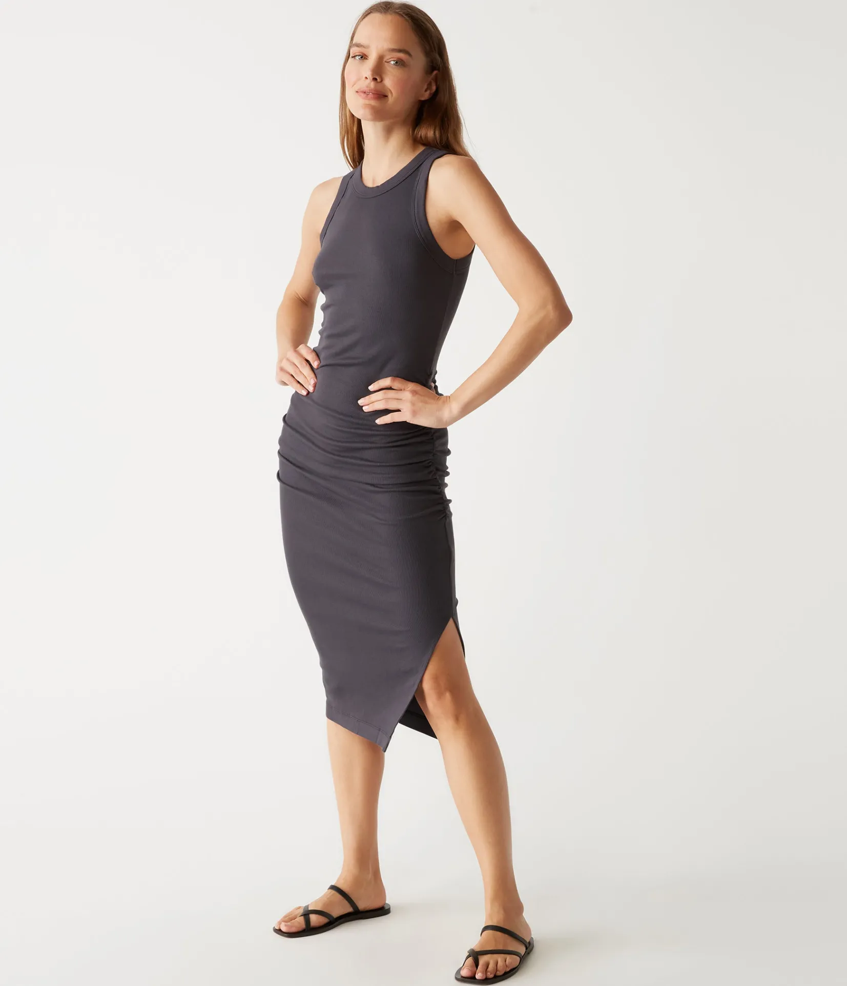 wren_ribbed_midi_dress_101.webp Michael Stars Wren Ribbed Midi Dress- Dresses | Midi Dresses