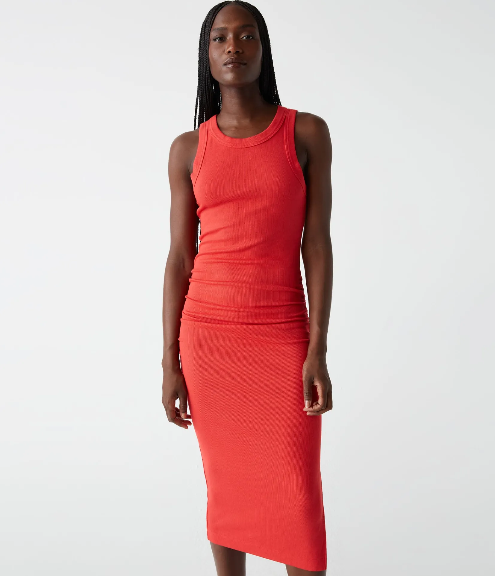 wren_ribbed_midi_dress_63.webp Michael Stars Wren Ribbed Midi Dress- Dresses | Midi Dresses