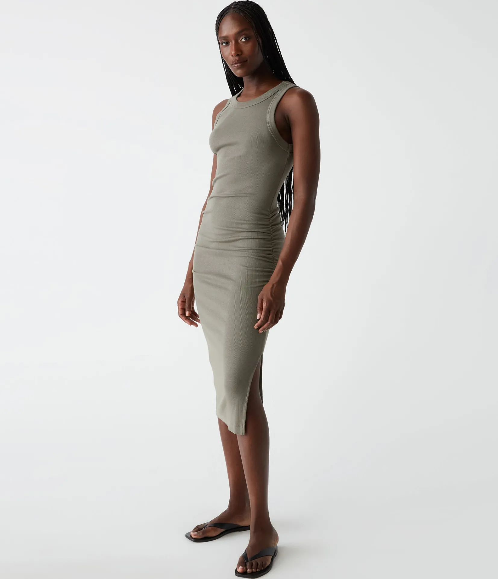 wren_ribbed_midi_dress_89.webp Michael Stars Wren Ribbed Midi Dress- Dresses | Midi Dresses